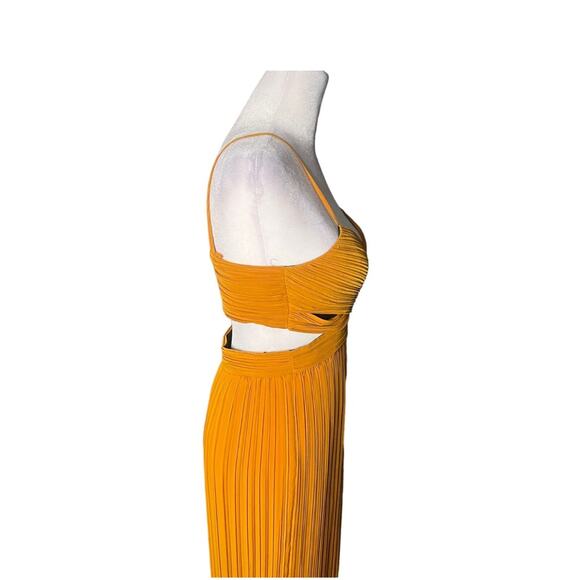 ALC Sienna V Neck Cutout Maxi Dress in Marigold sz 2 - Picture 5 of 10